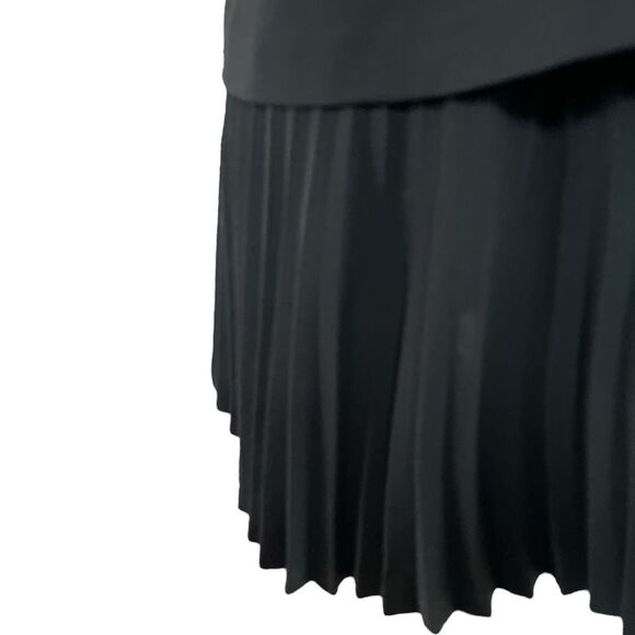 Theory Tunic Size Small Black Sleeveless Pleated Hem Top Quiet Luxury - Picture 7 of 10